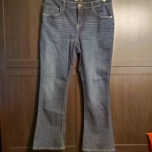VERA WANG Simply Vera Dark Wash Denim Jeans Bootleg Flare Size 14